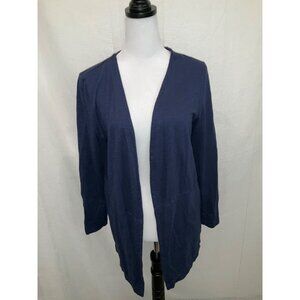 Chicos The Ultimate Tee Blue Duster Women’s Cardigan Open Front Pockets size Med